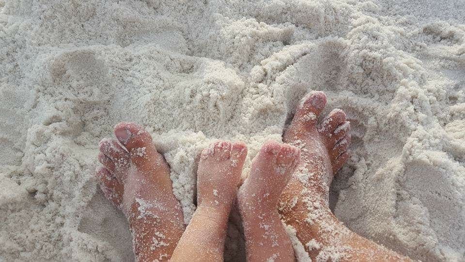 Piggies on beautiful white Pensacola Beach sand