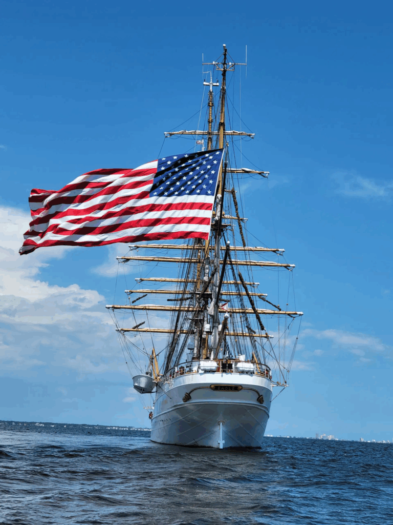 eagle-with-flag USS Eagle with Flag Flying