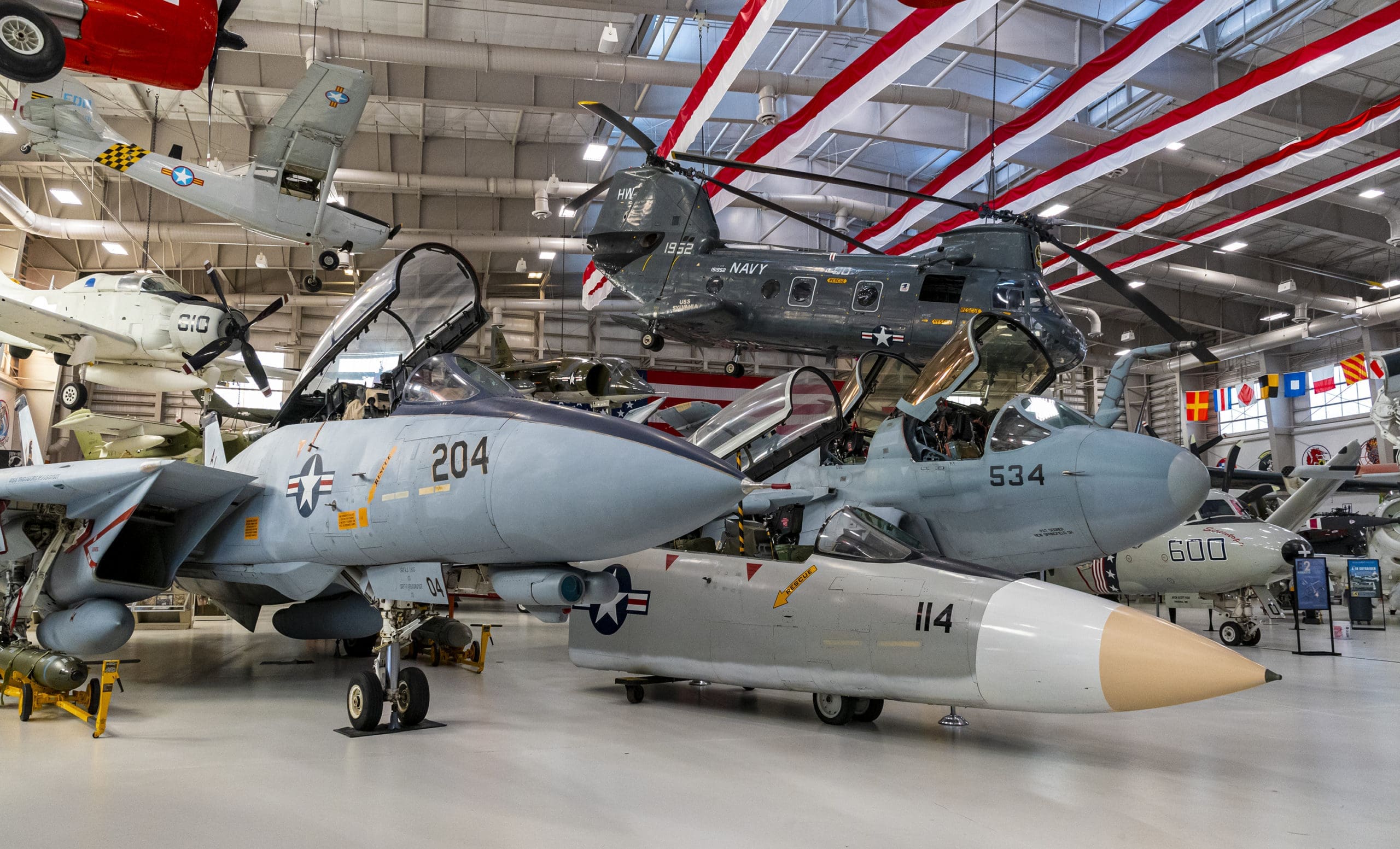 Main Exhibit Hall with Historic Aircraft Displays