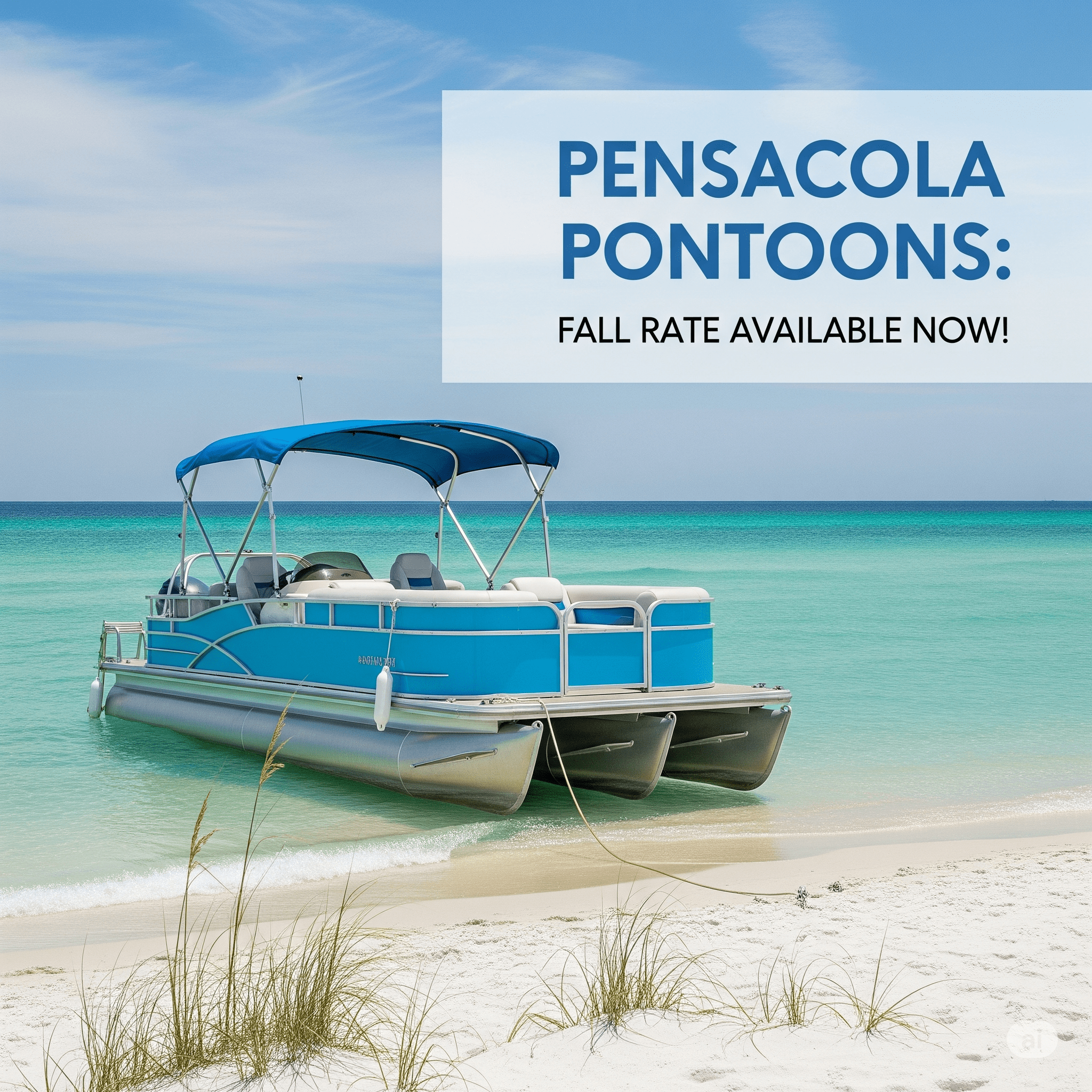 Family enjoying pontoon boat rental in Pensacola in the fall